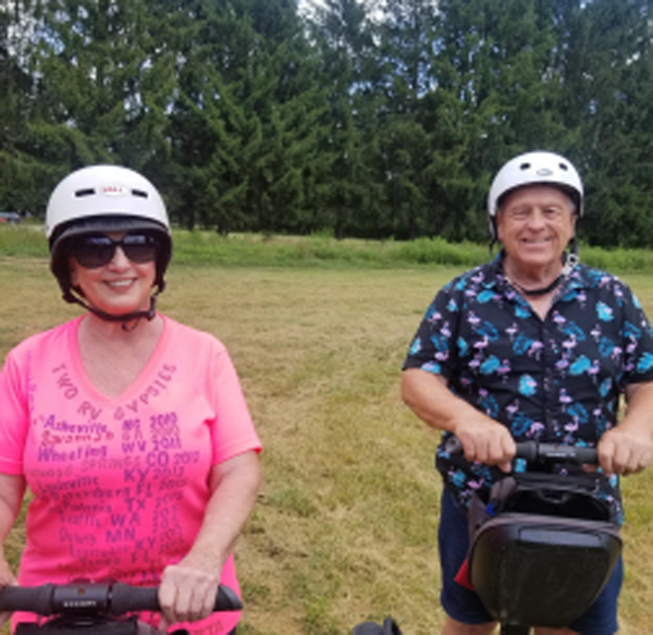 Karen Duquette in her Segway tour shirt